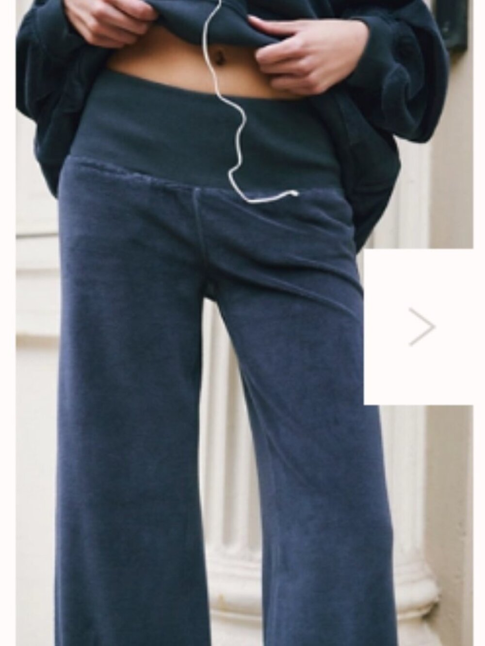 Free People Black Velvet Wide-Leg Pants